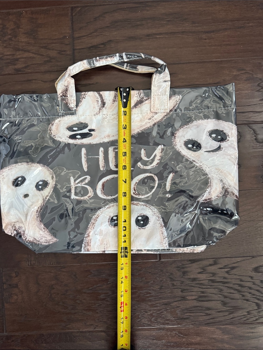 NWOT Halloween Ghost Print Tote Bag PVC  Hey Boo! - Picture 4 of 8